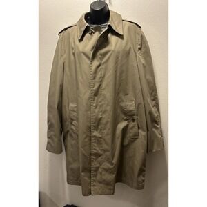 VTG London Fog Mid-Length‎ Trench Coat  Women's 42R Brown With Removable Liner